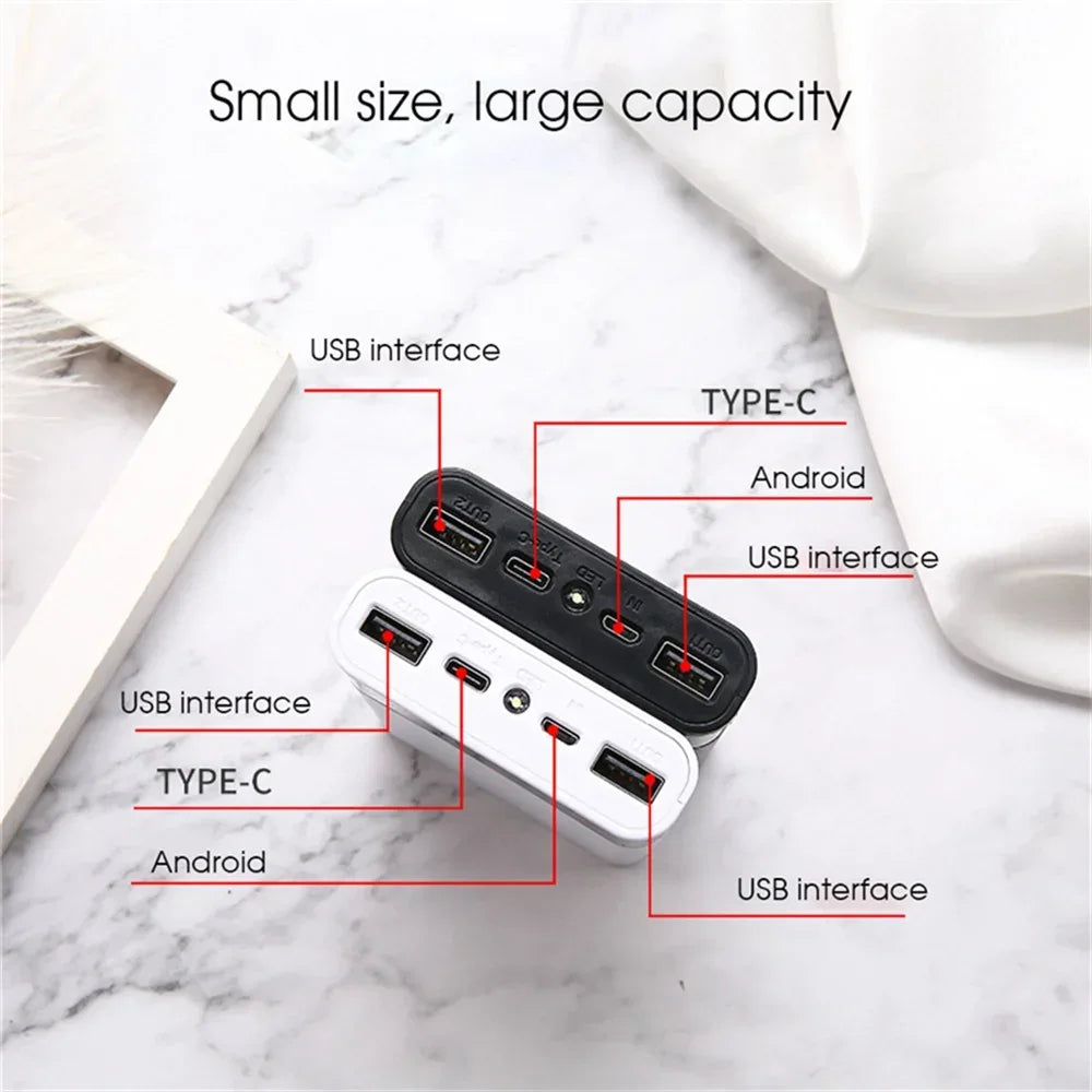 DIY Power Bank Case Charge Storage Box 4pcs 18650 Battery 5V Dual USB Type C Android Micro USB Interface For Smart Phones