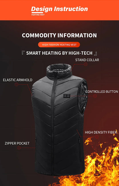 Heated Vest with 21 Heating Pads - Winter Warmth in Seconds