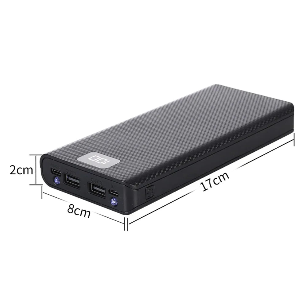 DIY 8*18650 Battery Power Bank A.O Case Charge Storage Box 5V Dual USB Type C Battery Holder Box PD QC3.0 Fast Charge For SmartPhone