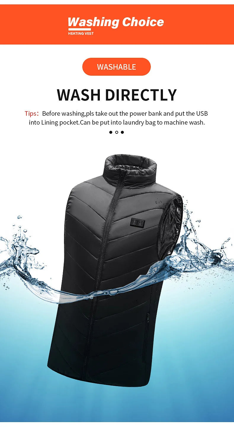 Heated Vest with 21 Heating Pads - Winter Warmth in Seconds