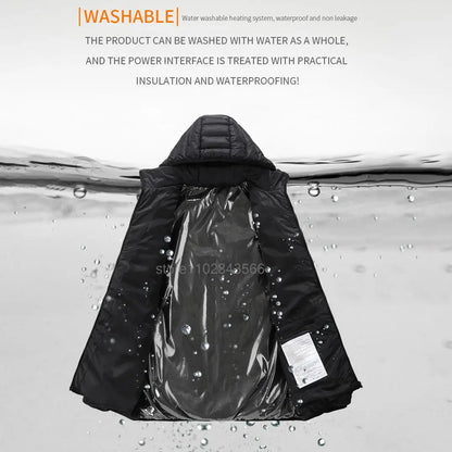 Men Heated Jacket USB Electric Heated Coat - Hunting Hiking Camping Outdoor Skiing (Power Source Sold Separately)