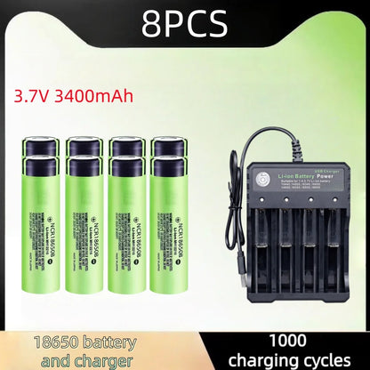 Panasonic 18650 Rechargeable Batteries - Premium 3400mAh (4-20 Pack Options)