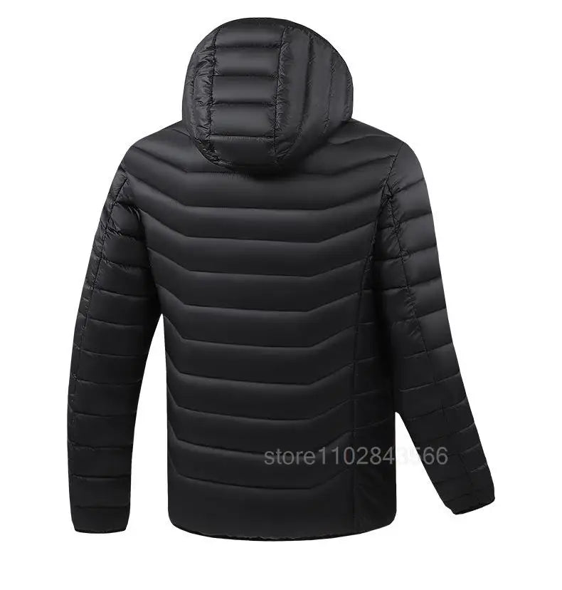 Men Heated Jacket USB Electric Heated Coat - Hunting Hiking Camping Outdoor Skiing (Power Source Sold Separately)