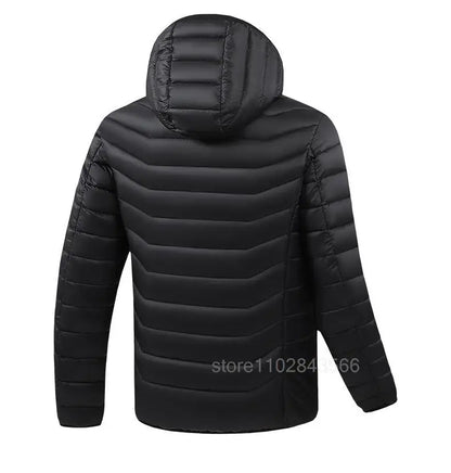 Men Heated Jacket USB Electric Heated Coat - Hunting Hiking Camping Outdoor Skiing (Power Source Sold Separately)